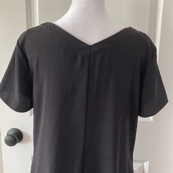 Apt 9 small black dress shirt sleeves pockets v-neck - Picture 4 of 13